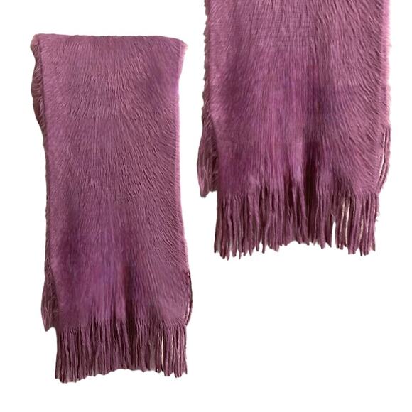 Twenty One Scarf Women’s One Size 88 in x 8 in Purple Soft Knit Fringe Long - Picture 1 of 6